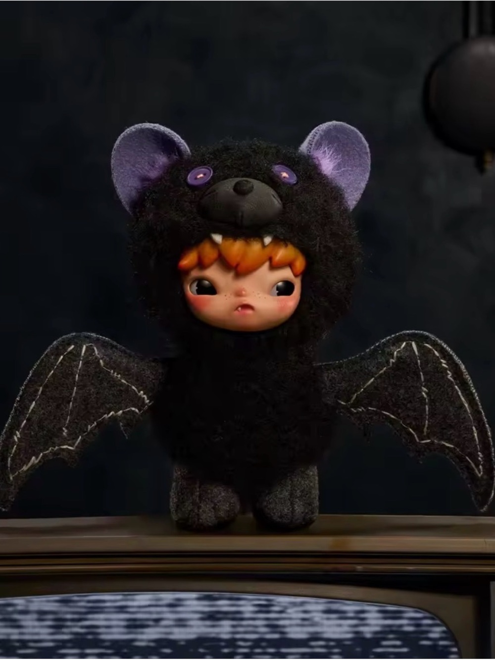 Pop Mart Hirono After Dark Upside Down Bat plush pendant - New in opened box